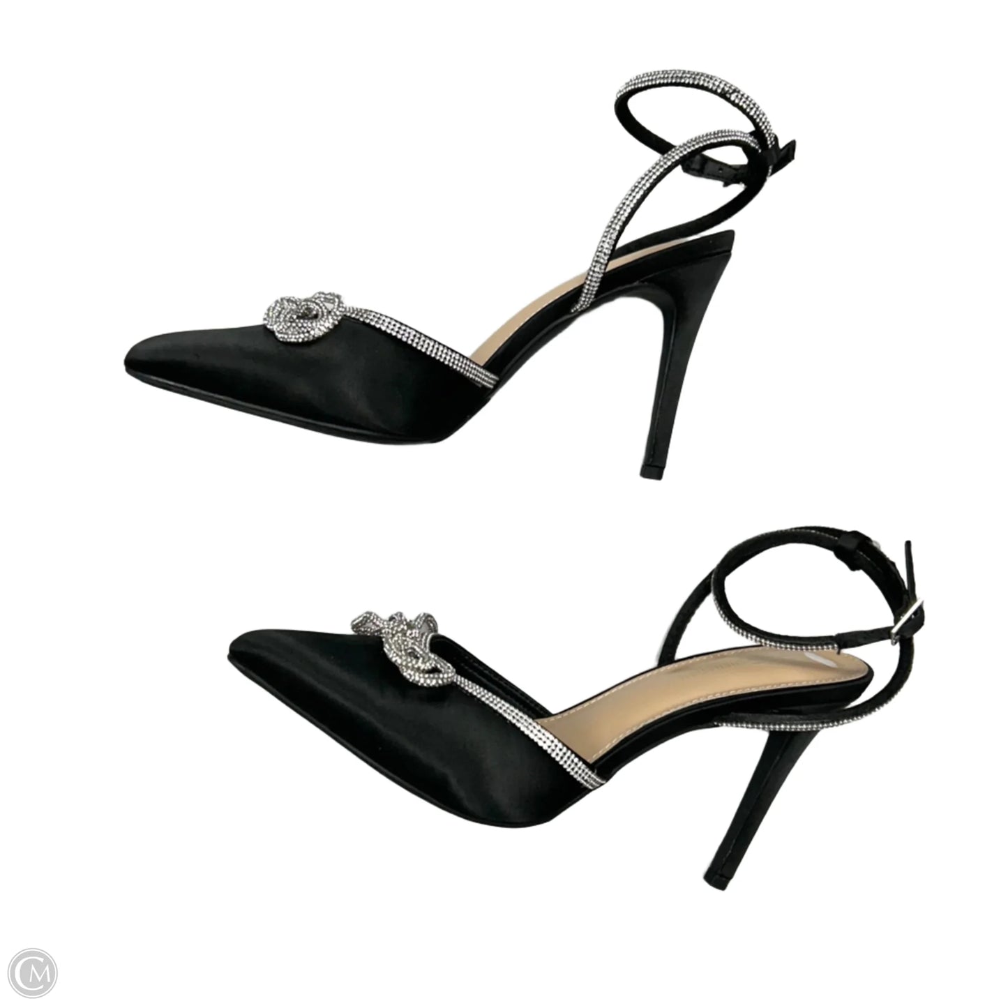 Shoes Heels Stiletto By Bcbgeneration In Black & Silver, Size: 9