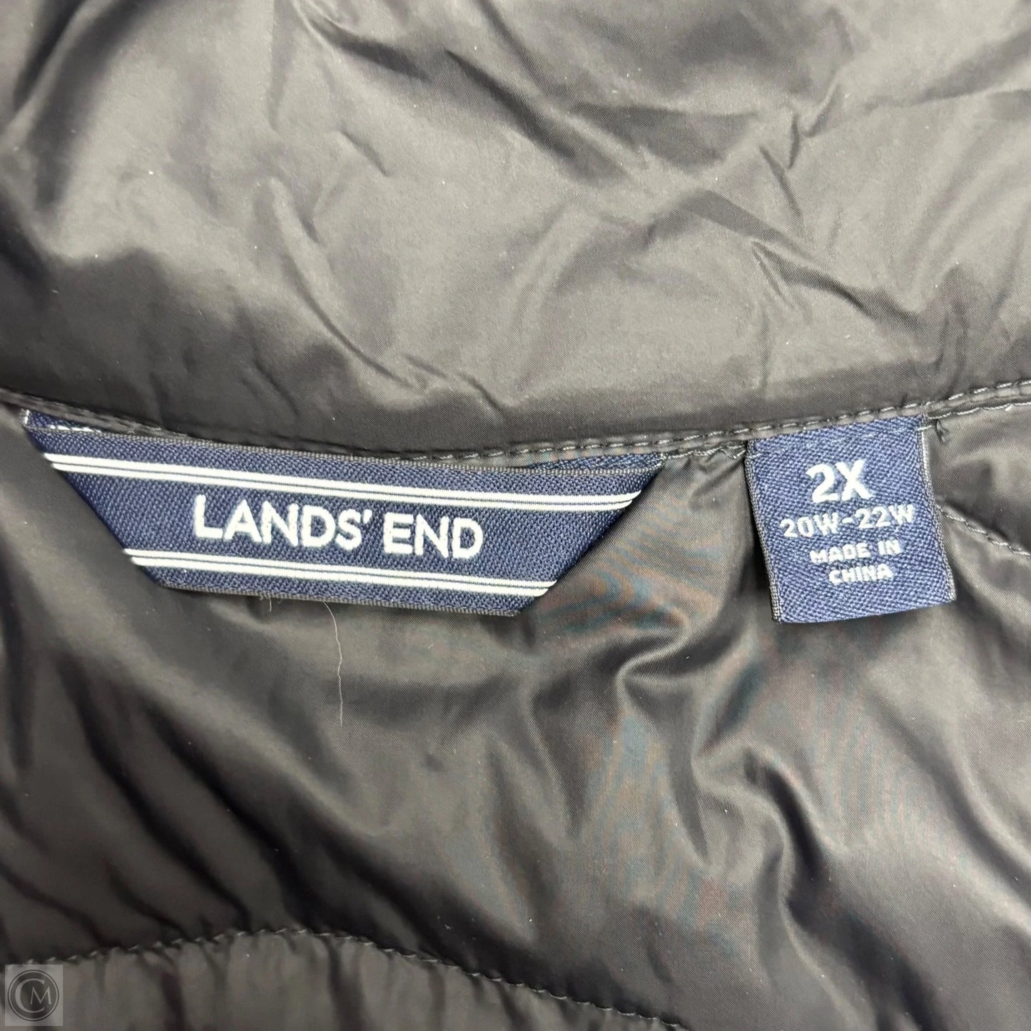 Jacket Puffer & Quilted By Lands End In Black, Size: 2x