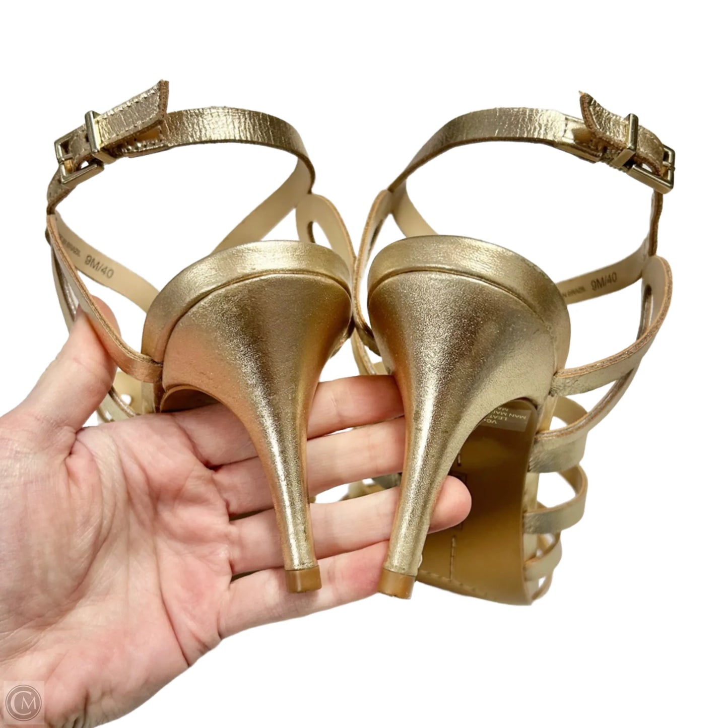 Sandals Heels Kitten By Vince Camuto In Gold, Size: 9