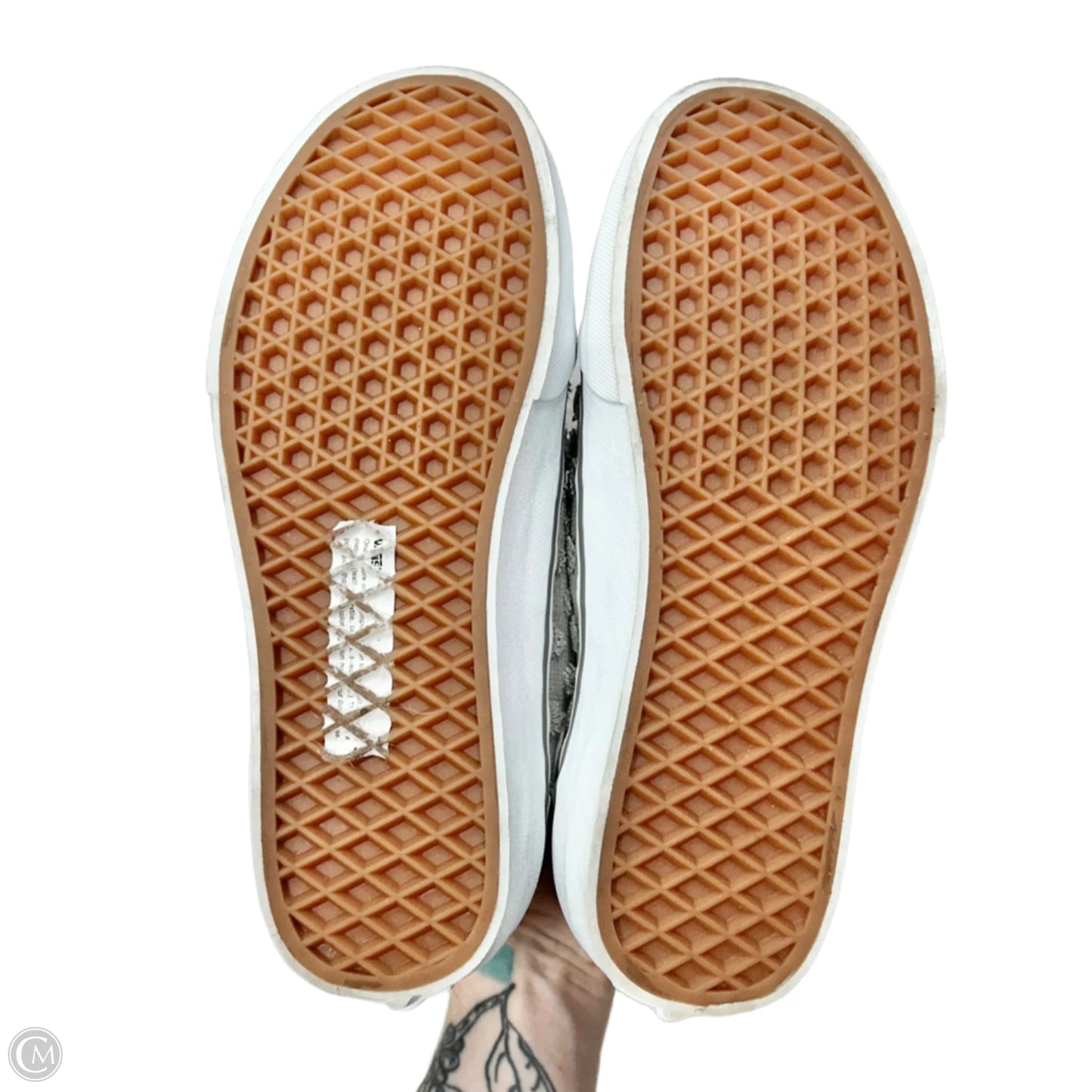 Shoes Sneakers By Vans In Grey & White, Size: 8