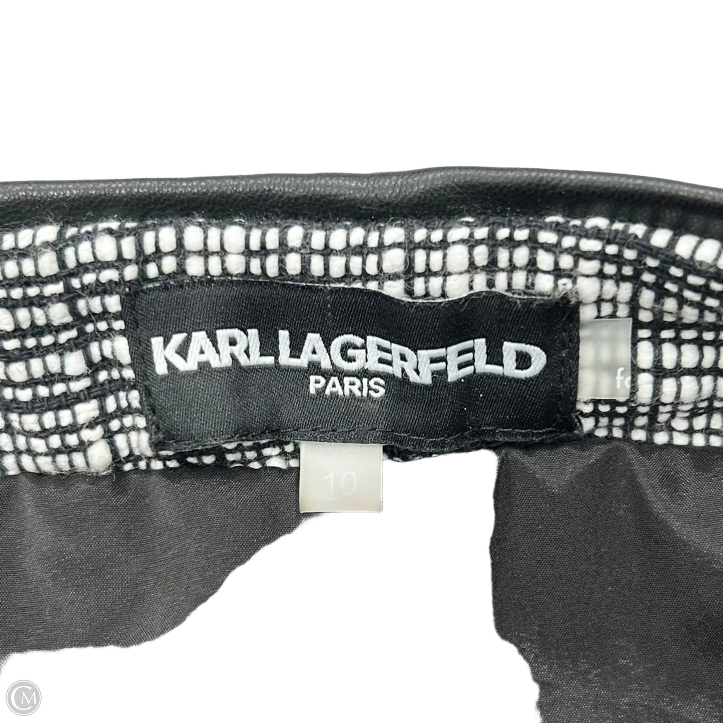 Skirt Designer By Karl Lagerfeld In Black & White, Size: 10