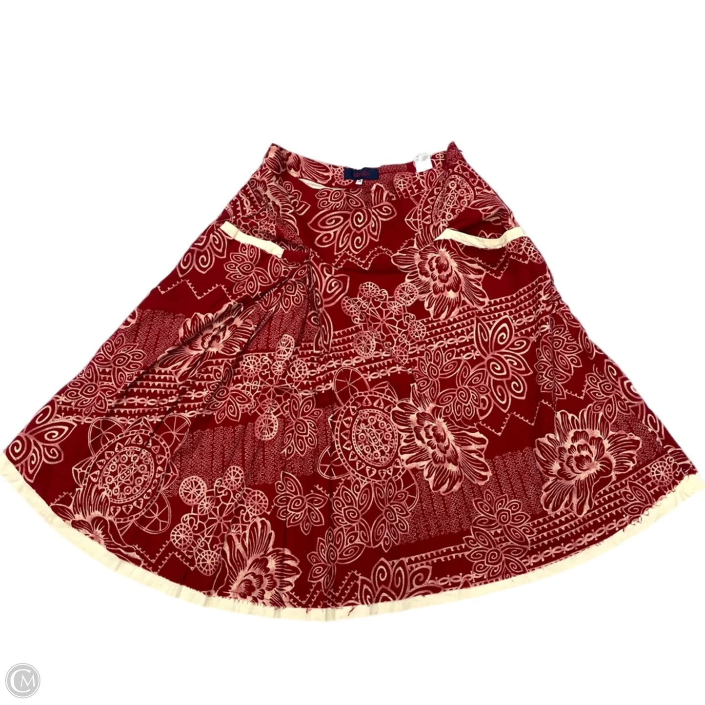 Skirt Midi By Kenzo In Cream & Red, Size: S
