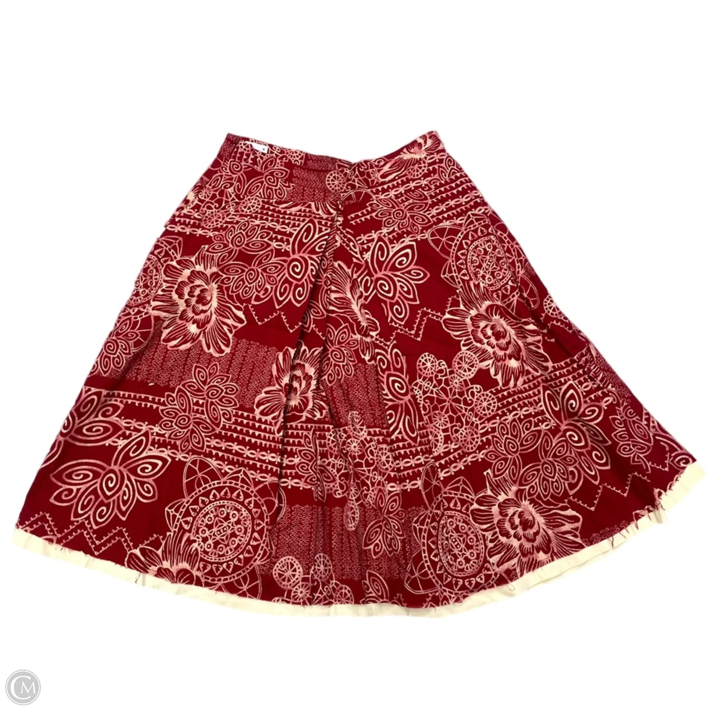 Skirt Midi By Kenzo In Cream & Red, Size: S