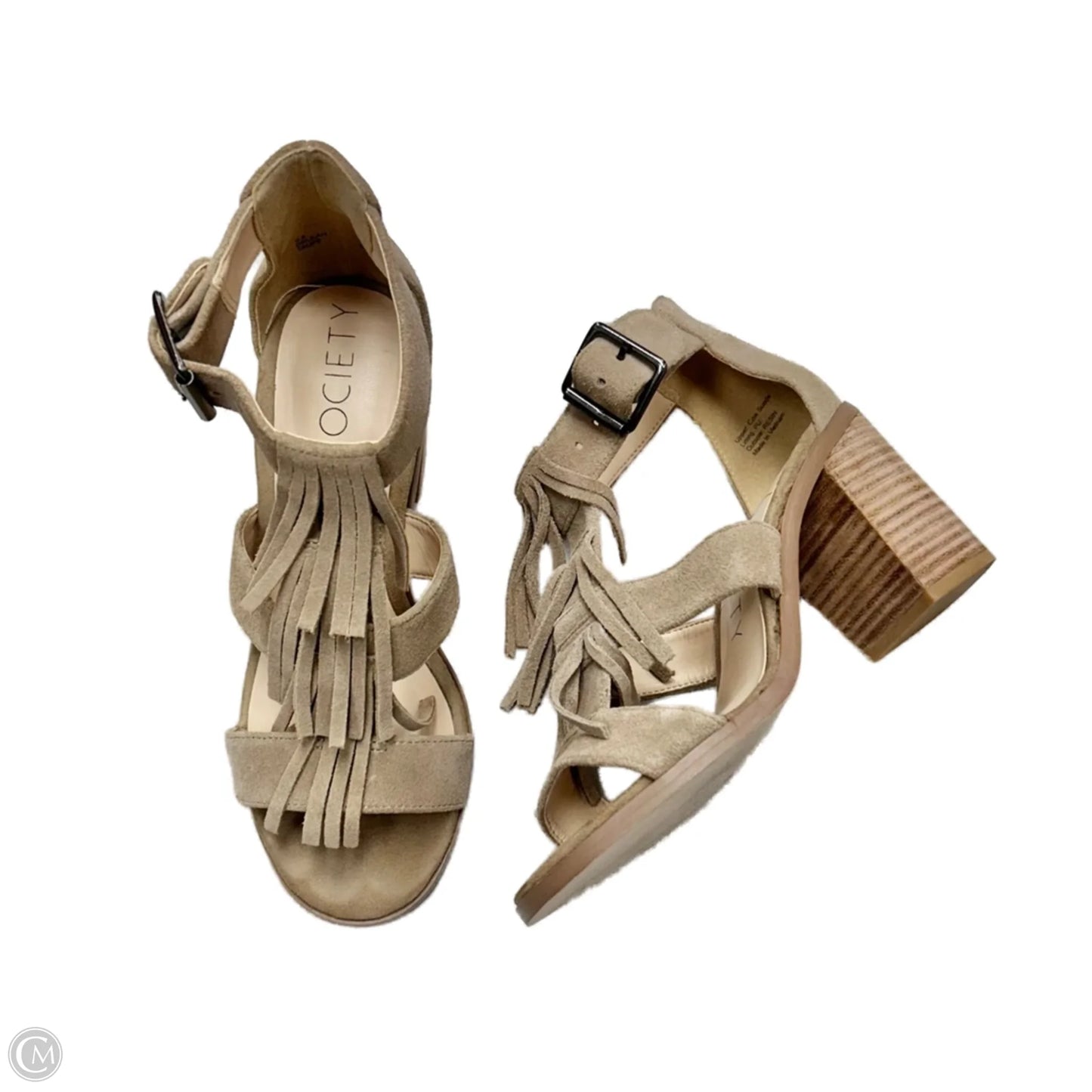 Sandals Heels Block By Sole Society In Tan, Size: 5.5