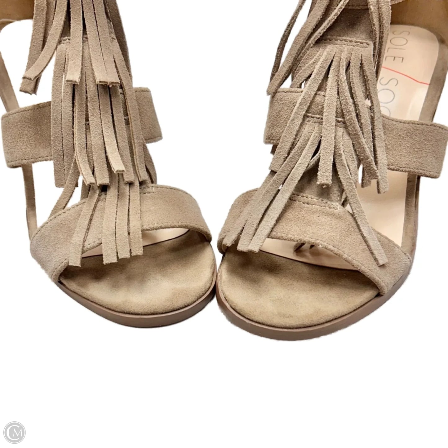 Sandals Heels Block By Sole Society In Tan, Size: 5.5