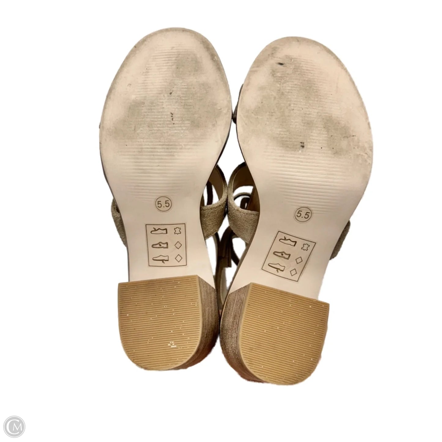 Sandals Heels Block By Sole Society In Tan, Size: 5.5
