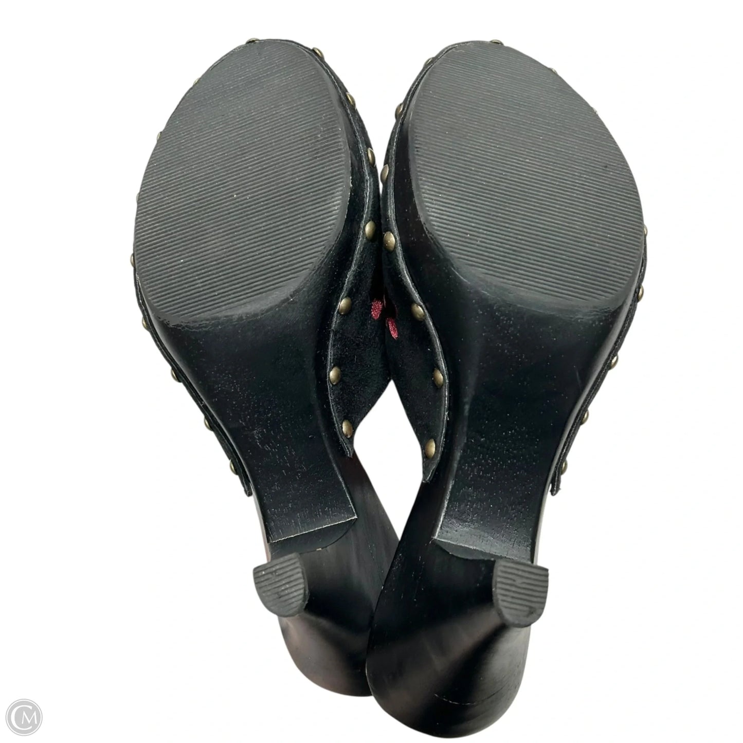 Shoes Heels Block In Black & Red, Size: 8