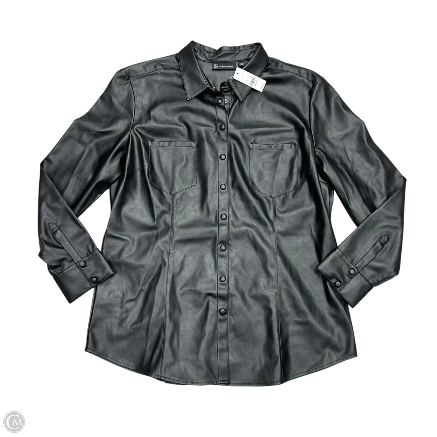 Jacket Shirt By New York And Co In Black, Size: Xxl