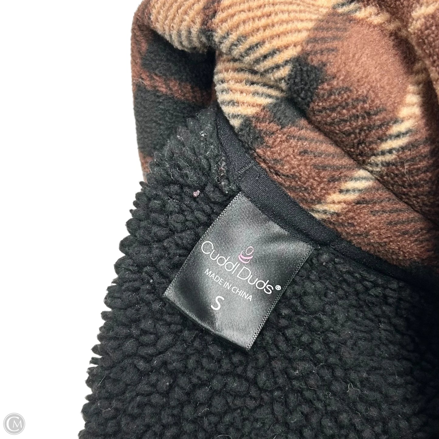 Jacket Faux Fur & Sherpa By Cuddl Duds In Brown & Tan, Size: S