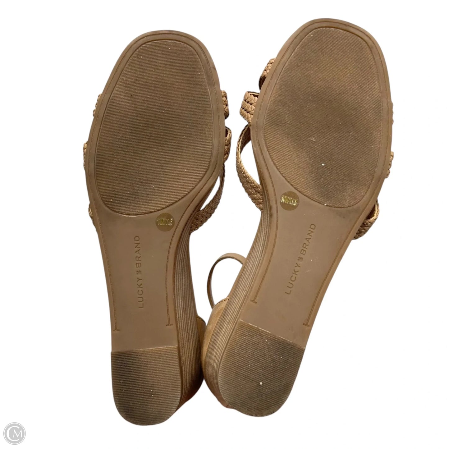 Sandals Heels Wedge By Lucky Brand In Brown, Size: 10