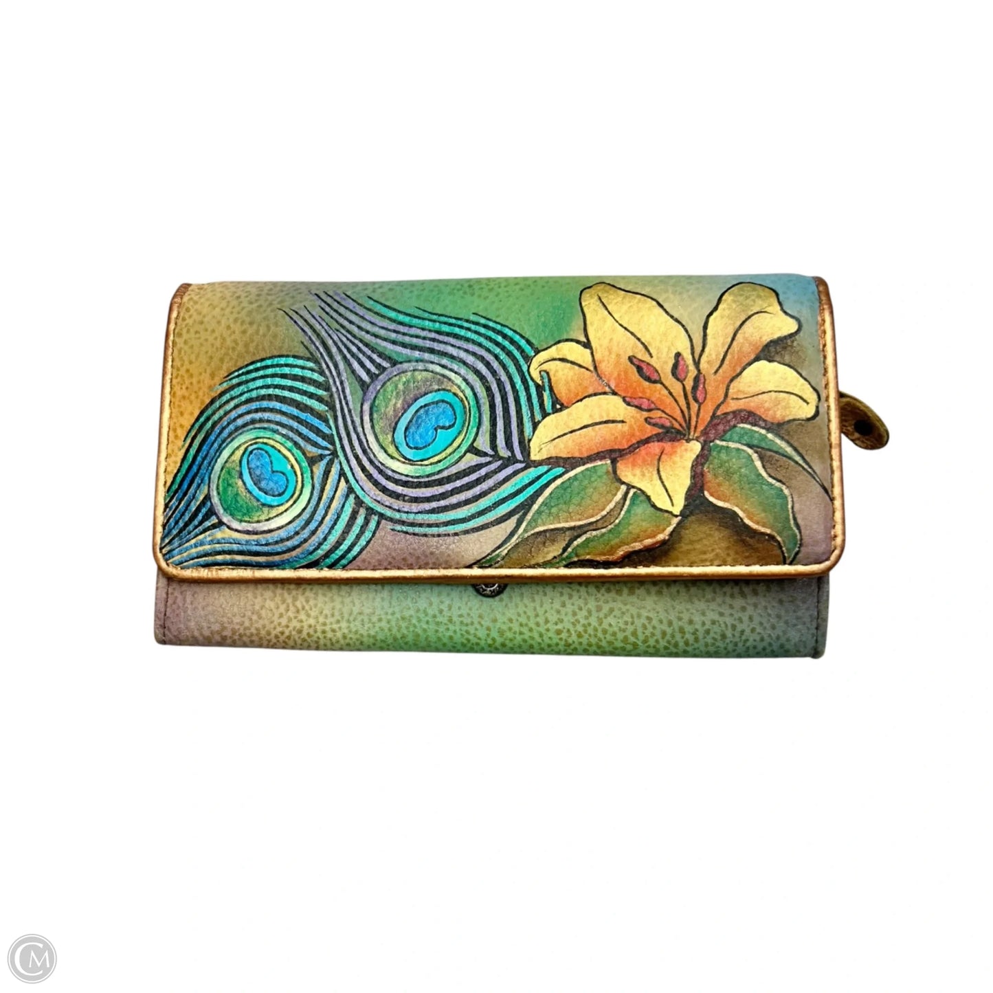 Wallet Leather By Anuschka, Size: Medium