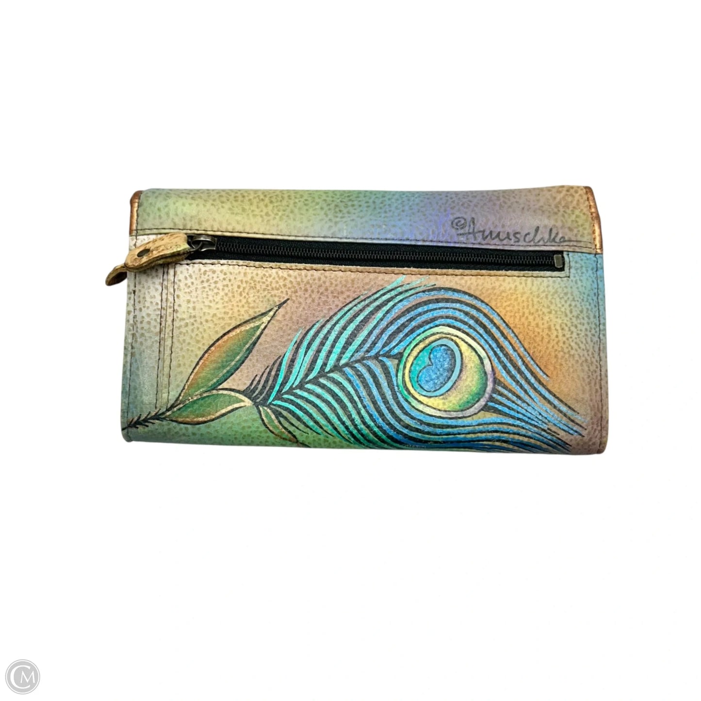 Wallet Leather By Anuschka, Size: Medium