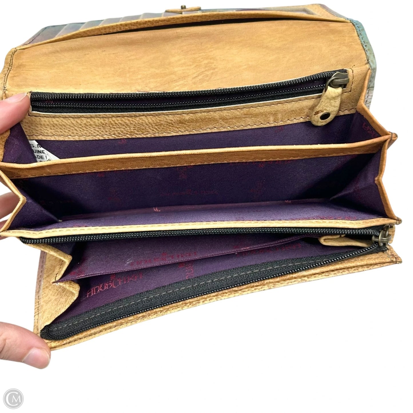 Wallet Leather By Anuschka, Size: Medium