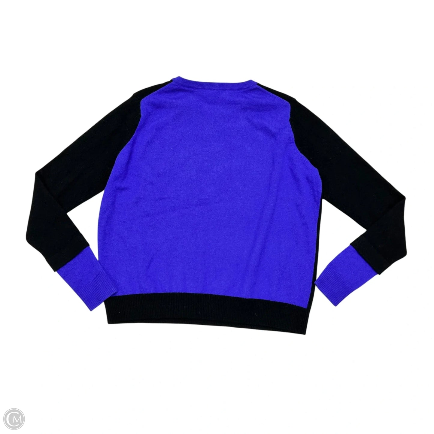 Sweater Cashmere By Quotatopn In Black & Blue, Size: M