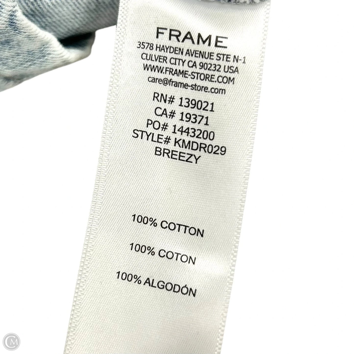 Dress Casual Short By Frame In Blue Denim, Size: Xs