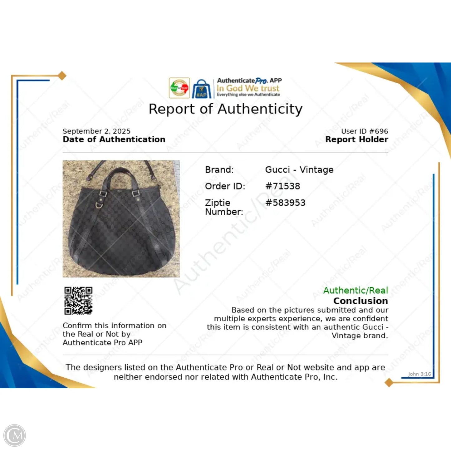 Handbag Luxury Designer By Gucci, Size: Medium