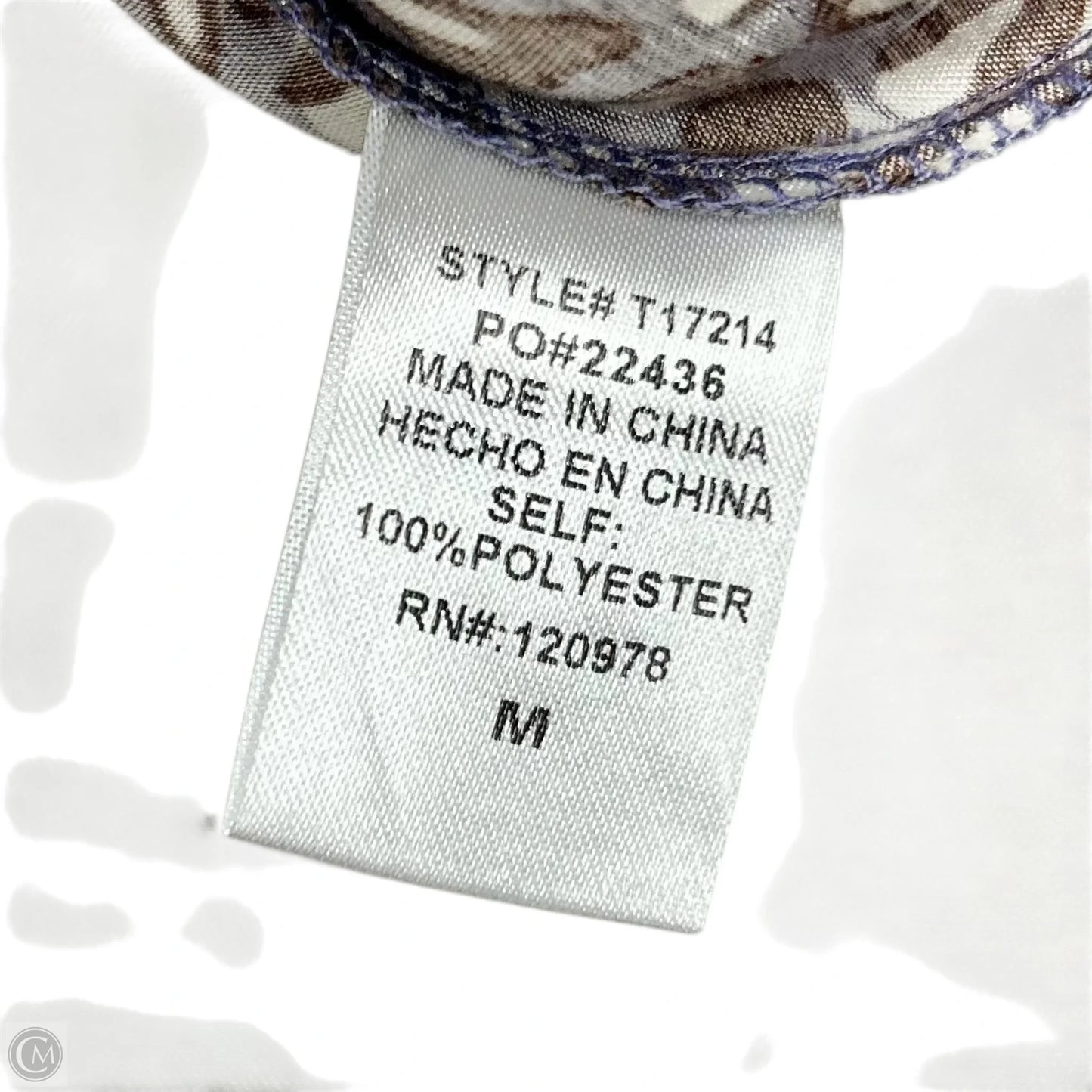 Blouse Long Sleeve By Entro In Blue & Brown, Size: M