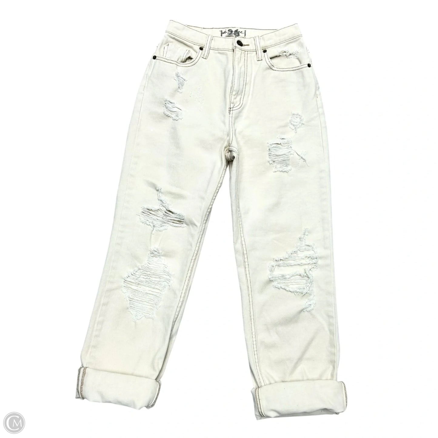 Jeans Straight By We The Free In Cream Denim, Size: 2