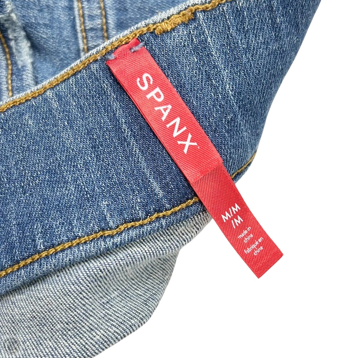 Jeans Straight By Spanx In Blue Denim, Size: M