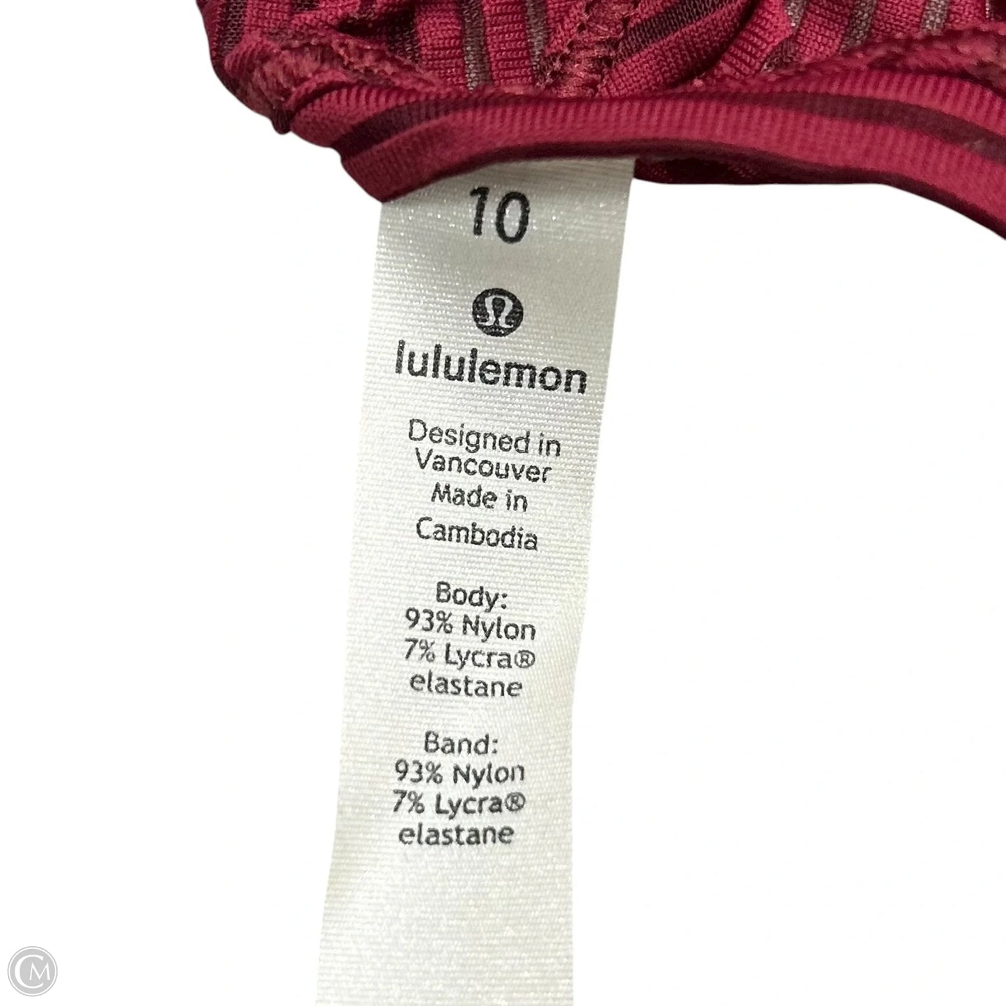 Athletic Tank Top By Lululemon In Maroon, Size: M