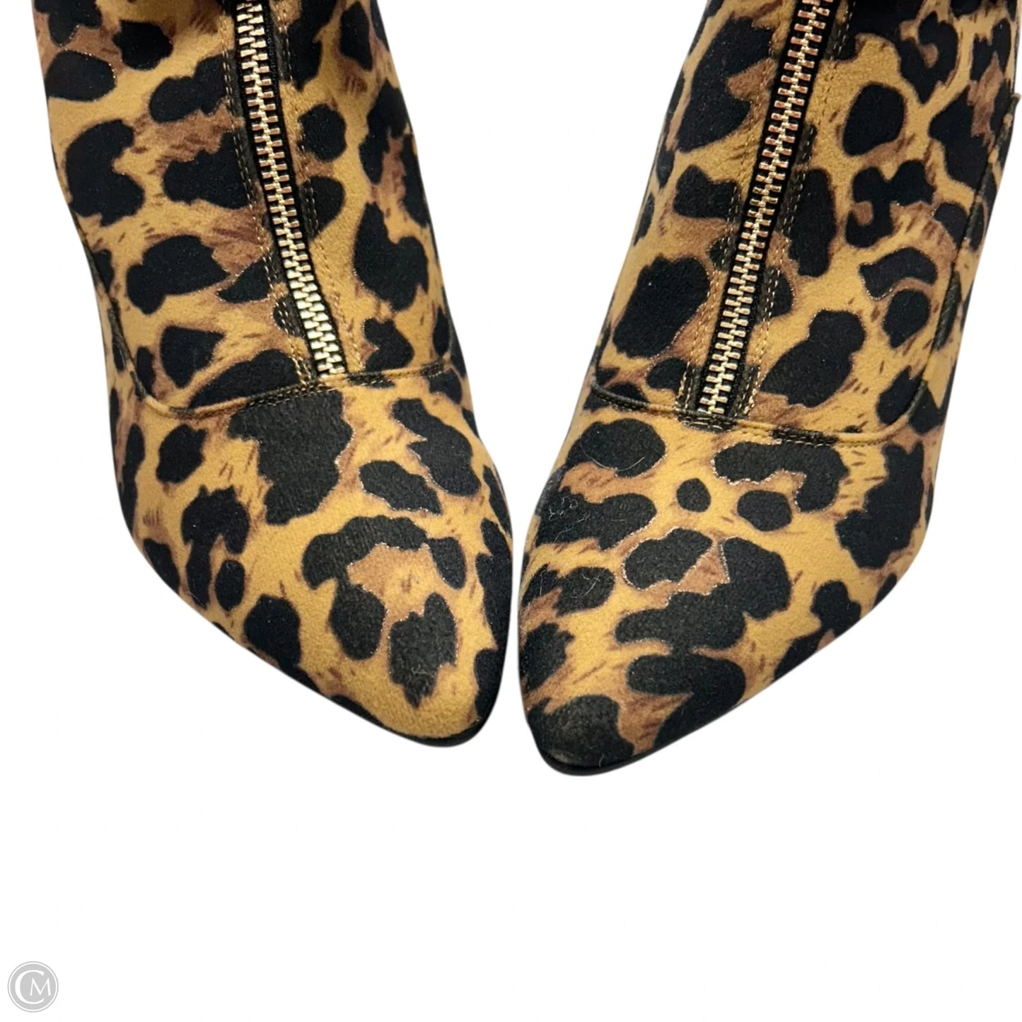 Boots Ankle Heels By Difu In Leopard Print, Size: 9.5