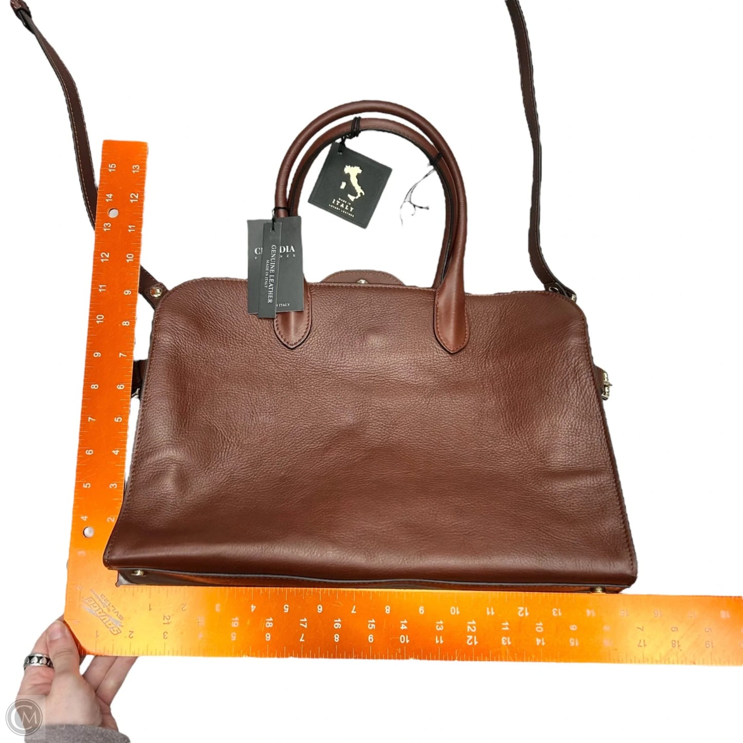 Handbag Leather By Claudia Firenze, Size: Large