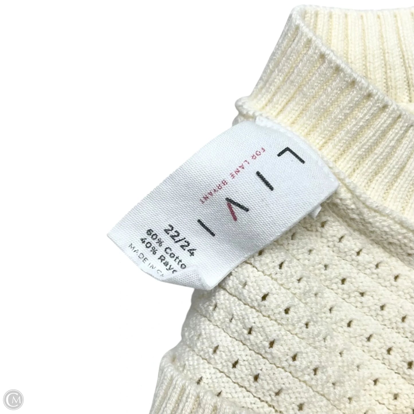 Sweater By Livi Active In Cream, Size: 3x