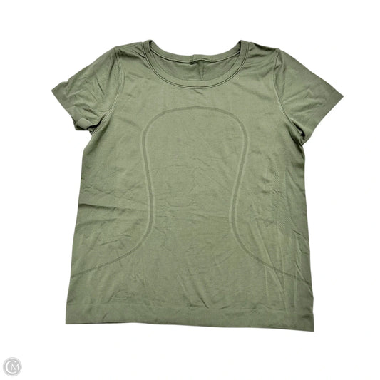 Athletic Top Short Sleeve By Lululemon In Green, Size: L