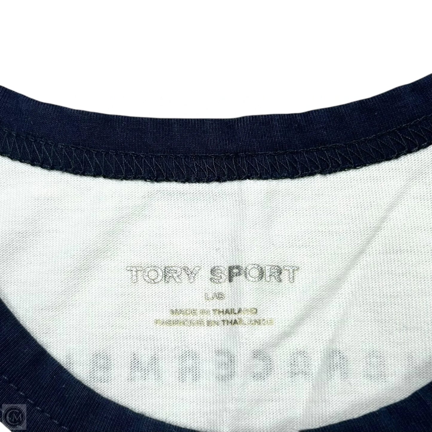 Top Short Sleeve Designer By Tory Burch In White, Size: L