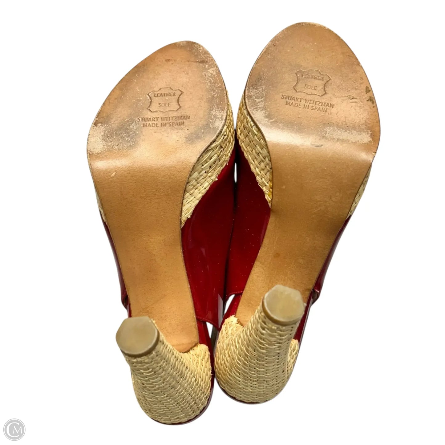 Shoes Designer By Stuart Weitzman In Red & Tan, Size: 9