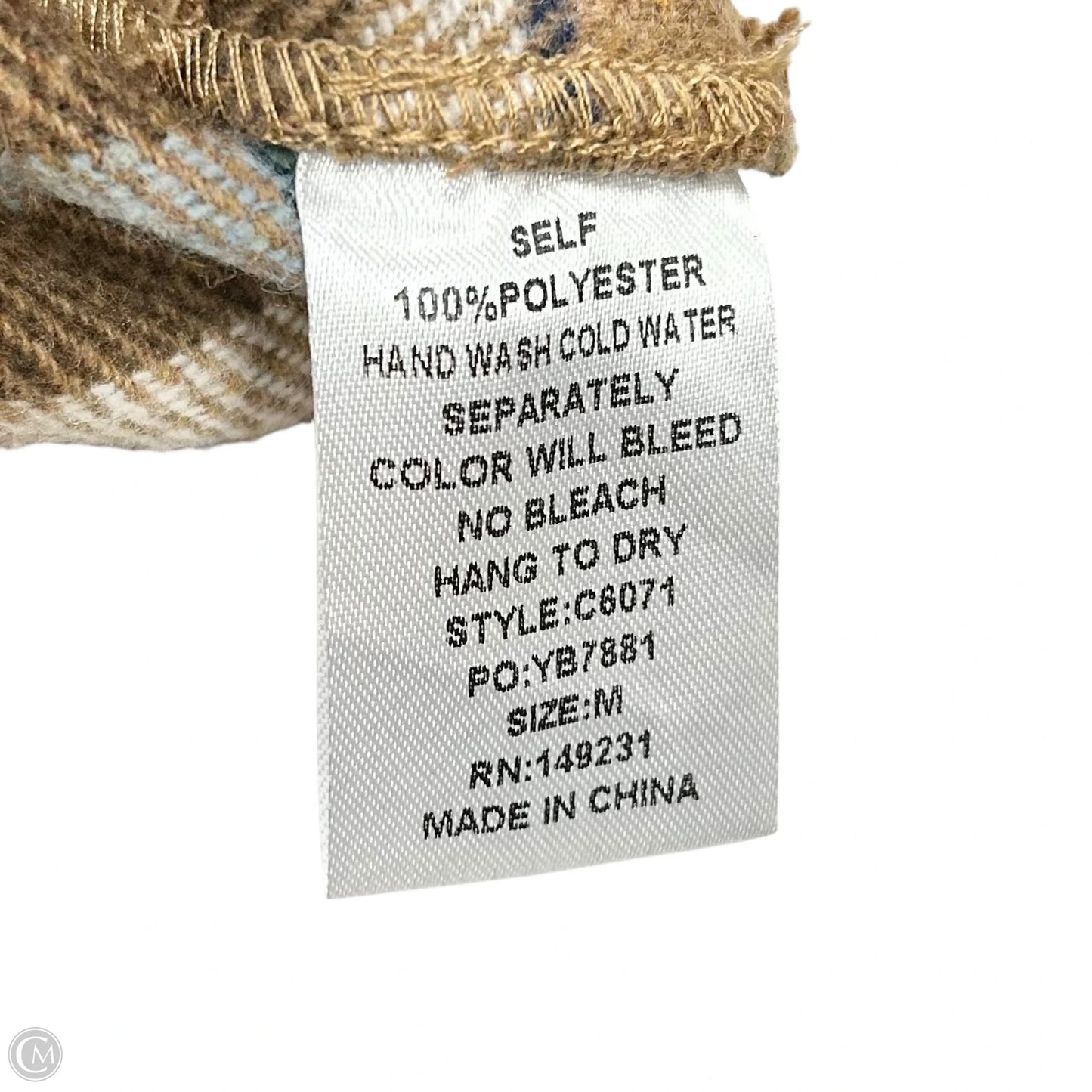 Jacket Shirt By Kori America In Blue & Brown, Size: M