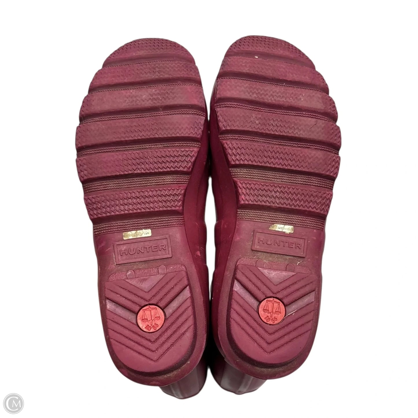 Boots Rain By Hunter In Maroon, Size: 8