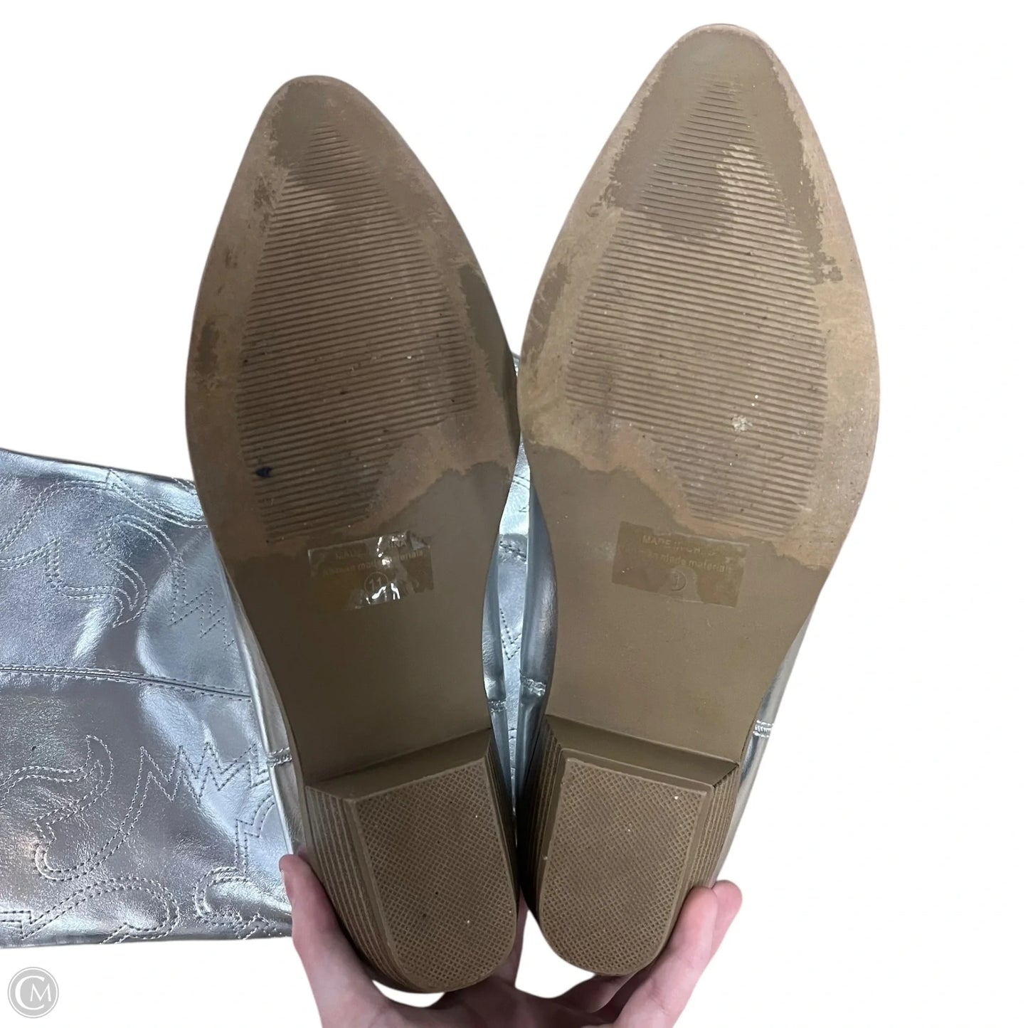 Boots Western By Dream Pairs In Silver, Size: 11