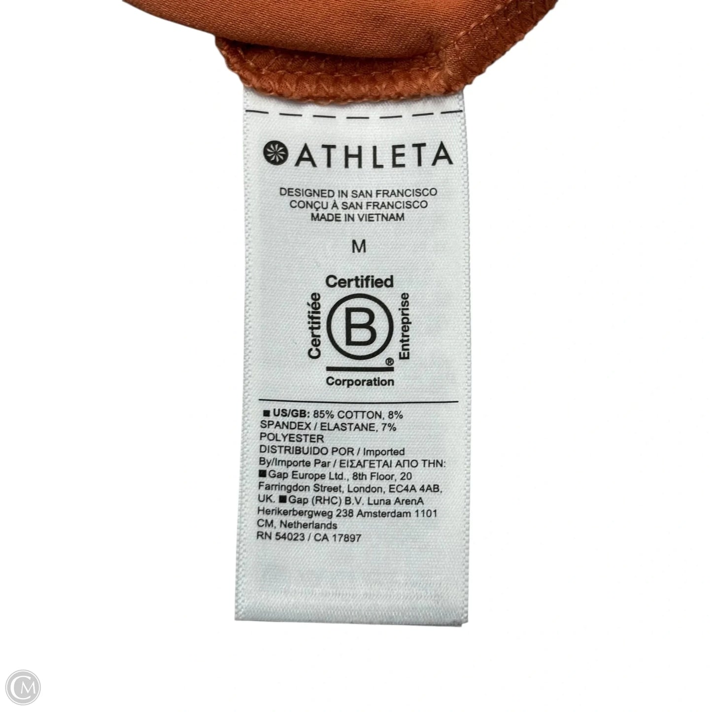Athletic Top Short Sleeve By Athleta In Orange, Size: M