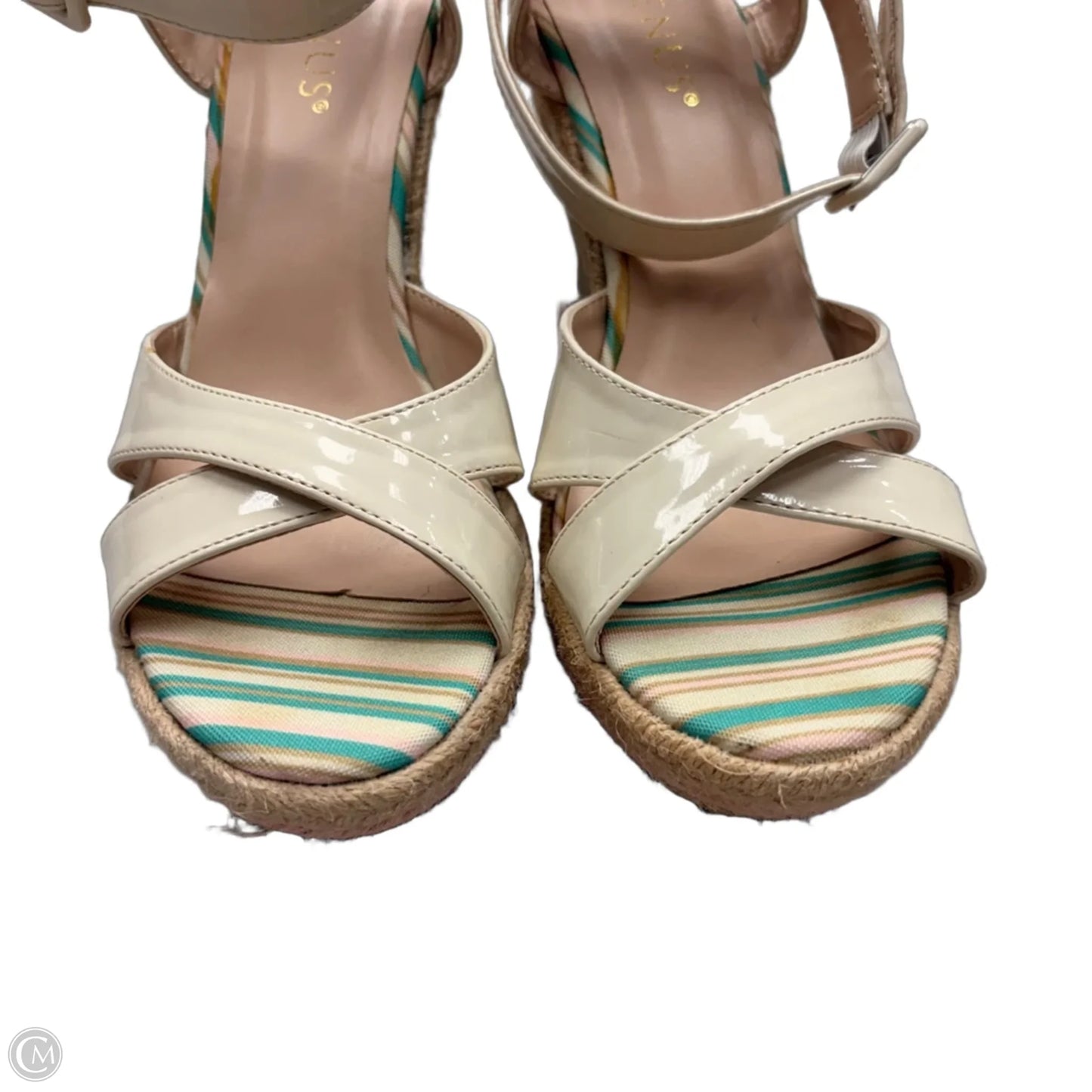 Sandals Heels Wedge By Venus In Tan, Size: 8.5