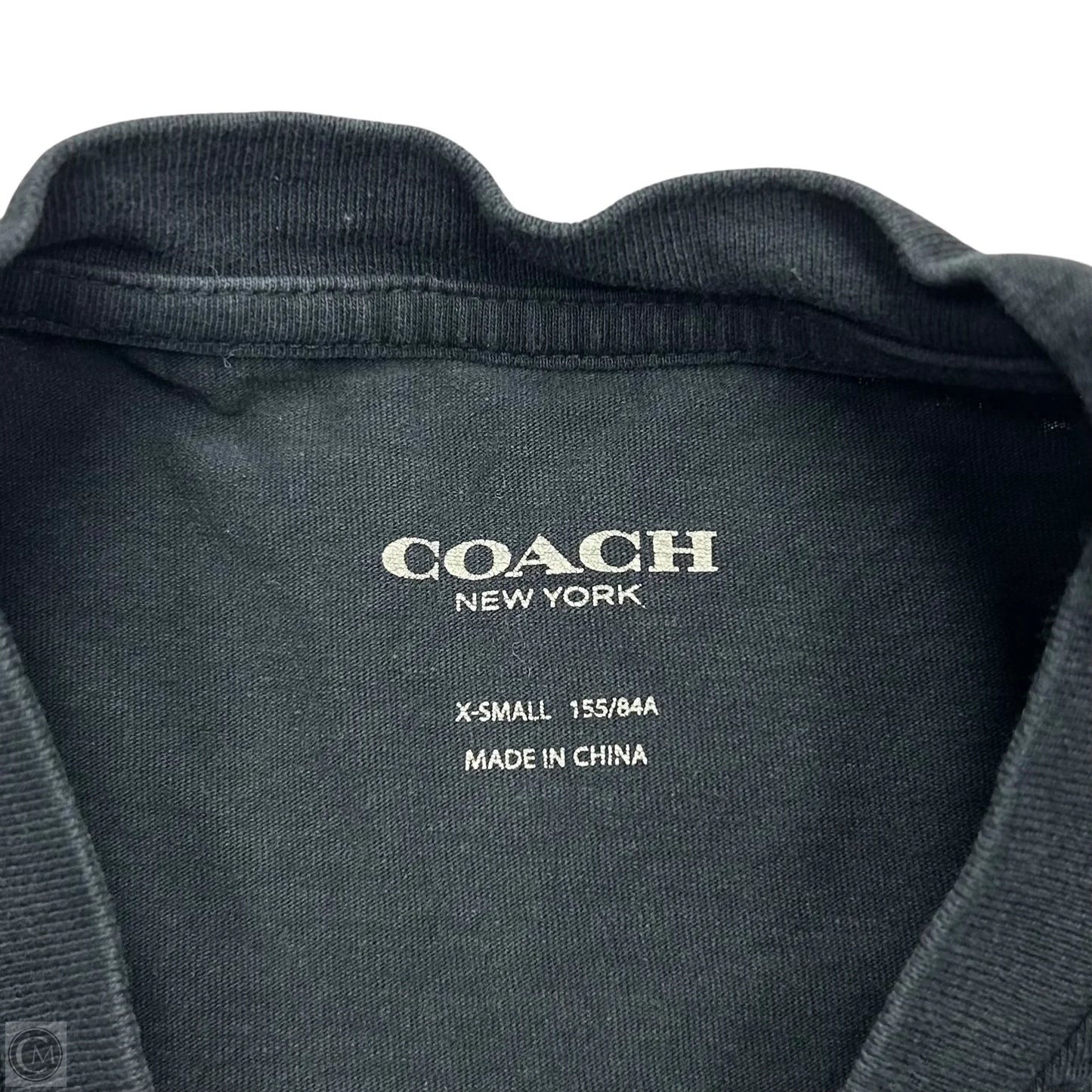 Top Short Sleeve Designer By Coach In Black, Size: Xs