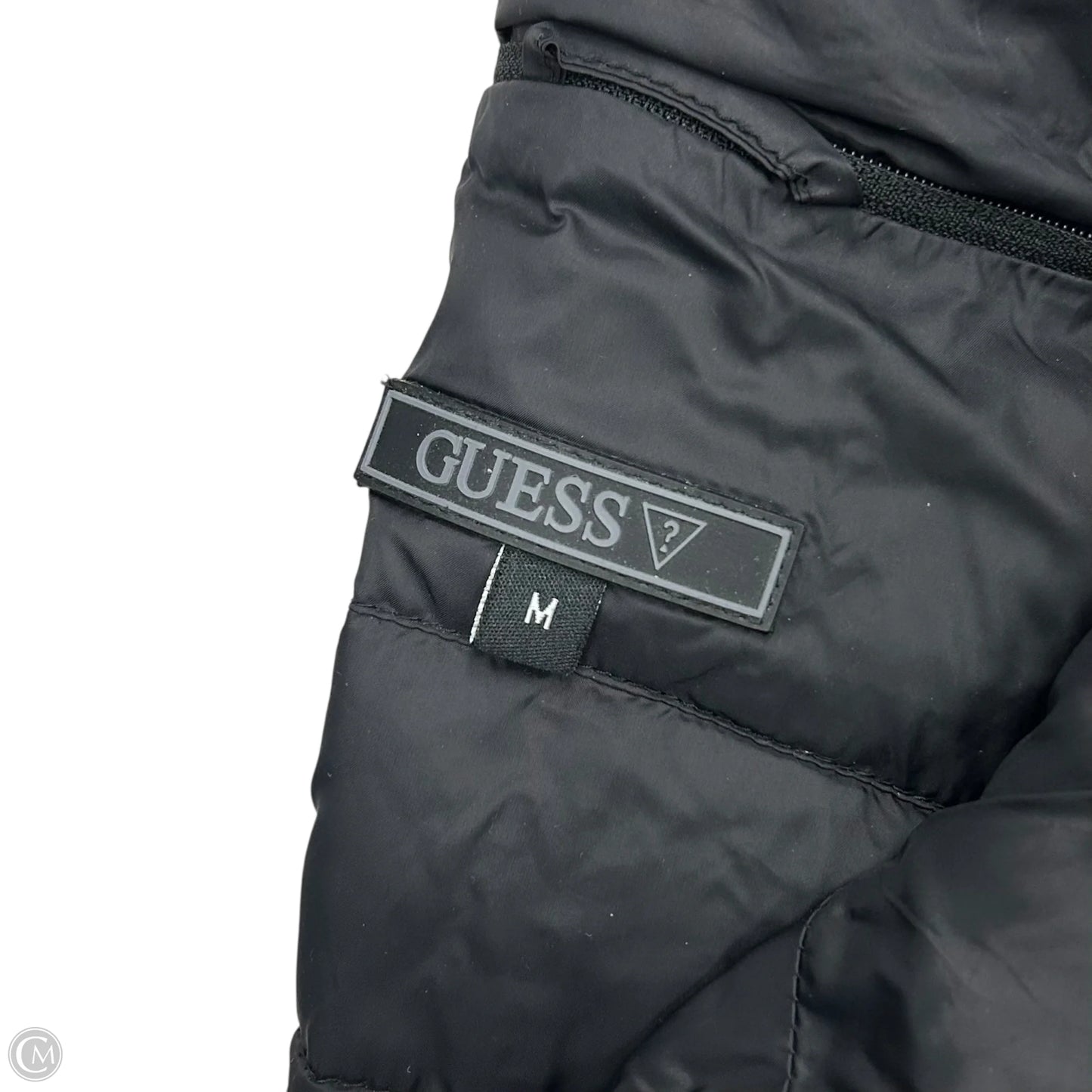 Coat Puffer & Quilted By Guess In Black, Size: M