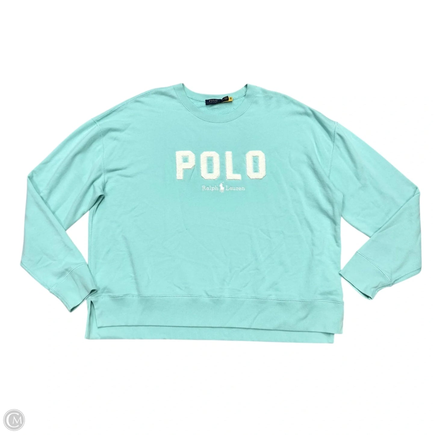Sweatshirt Crewneck By Polo Ralph Lauren In Blue & White, Size: Xxl