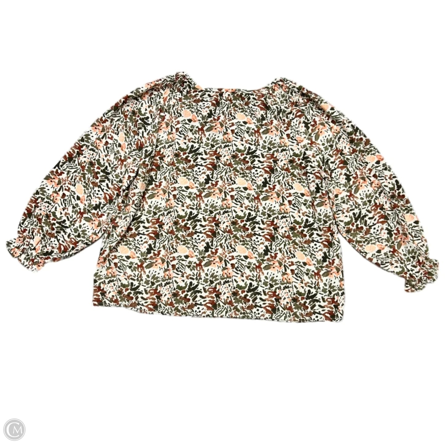 Blouse Long Sleeve By Jessica Simpson In Floral Print, Size: Xxl