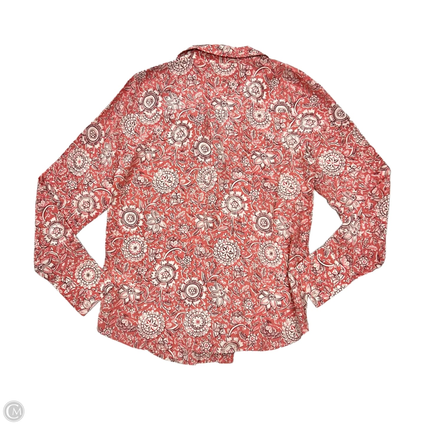 Blouse Long Sleeve By Boden In Pink & White, Size: Xs