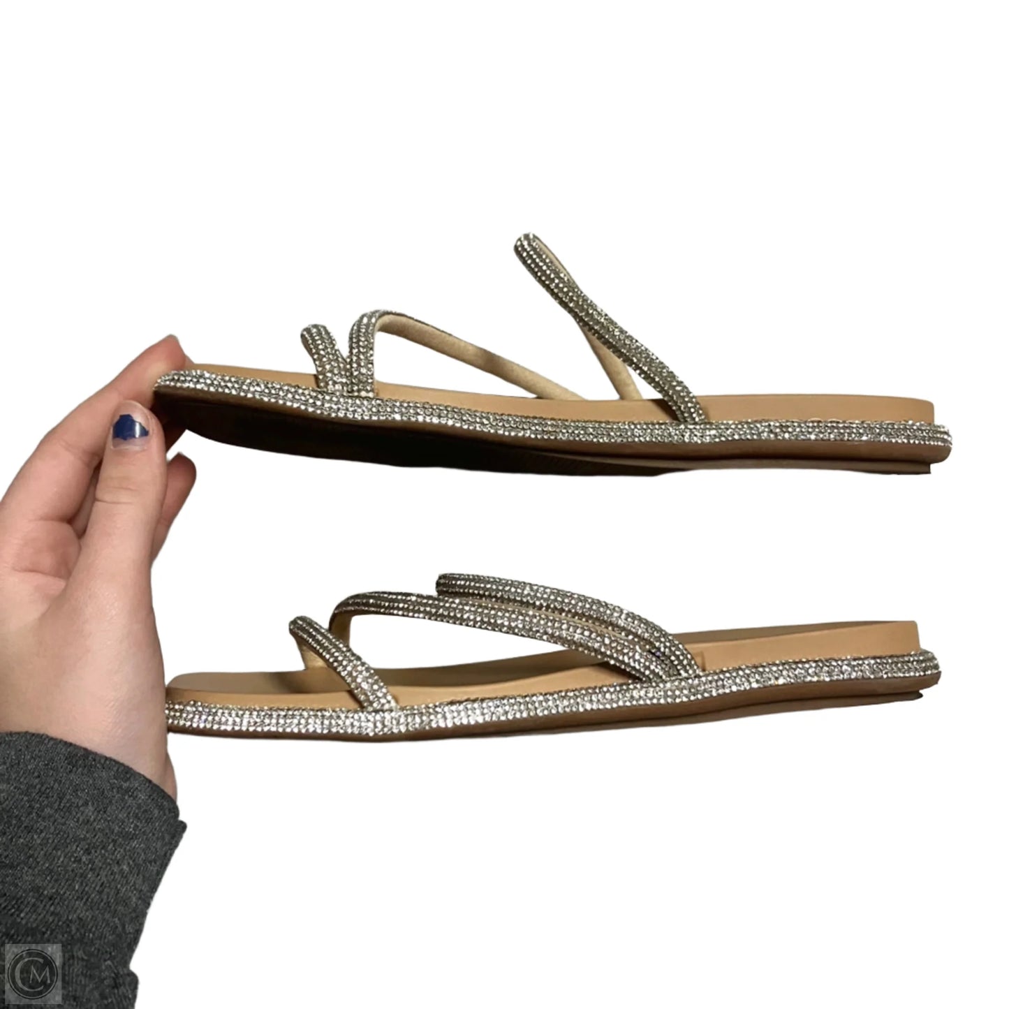 Sandals Flats By Mix No 6 In Silver, Size: 7.5