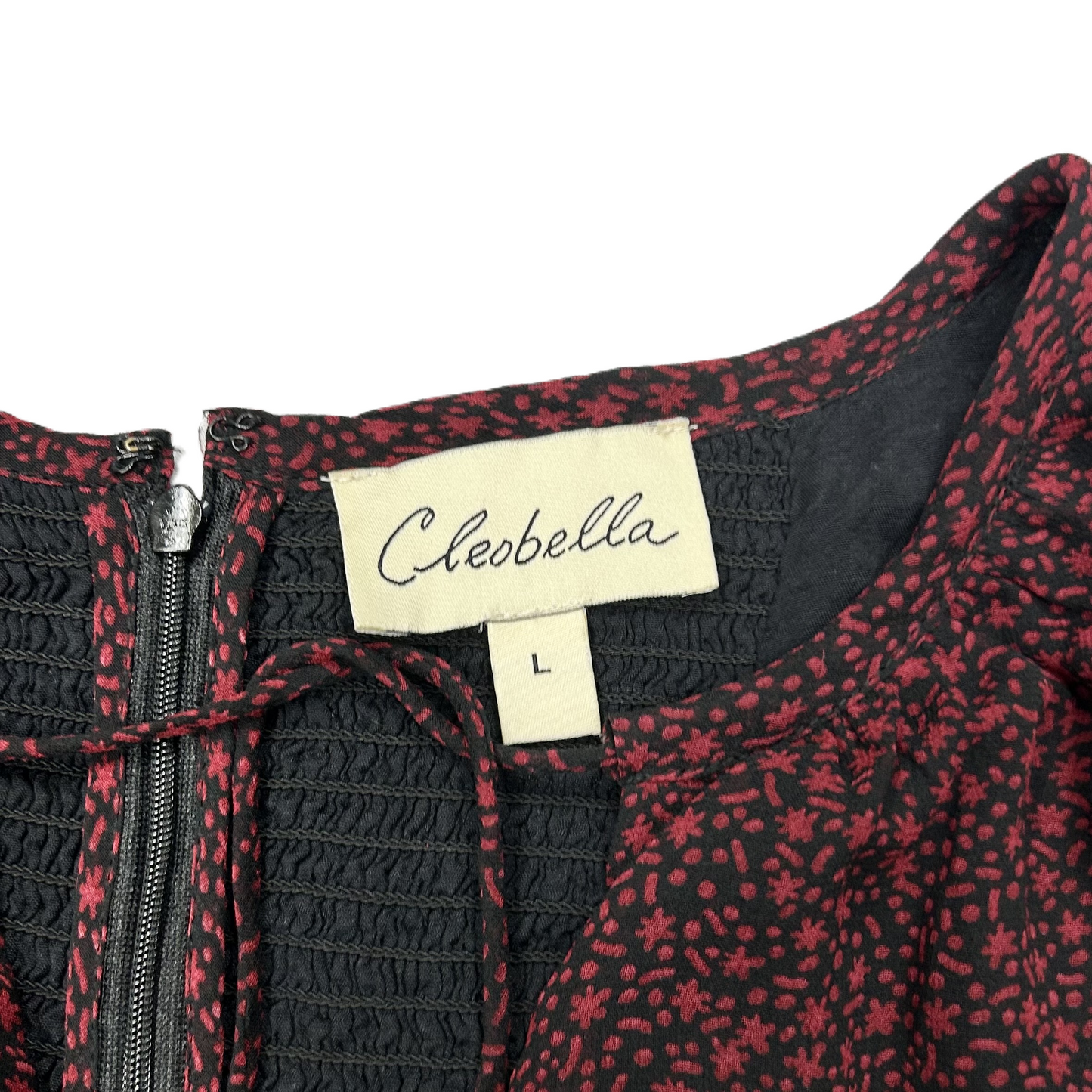 Dress Casual Short By Cleobella In Black & Red, Size: L