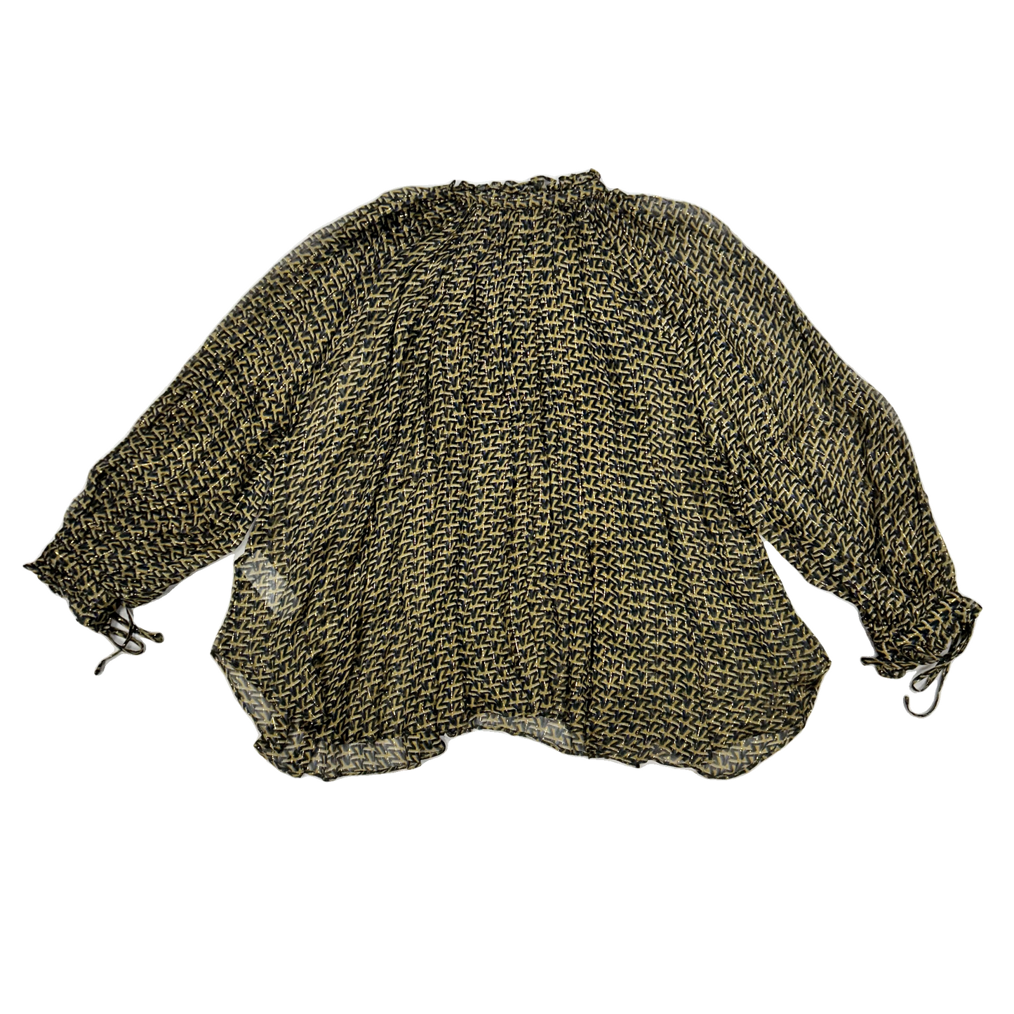Top Long Sleeve By Zadig And Voltaire In Black & Gold, Size: Xs