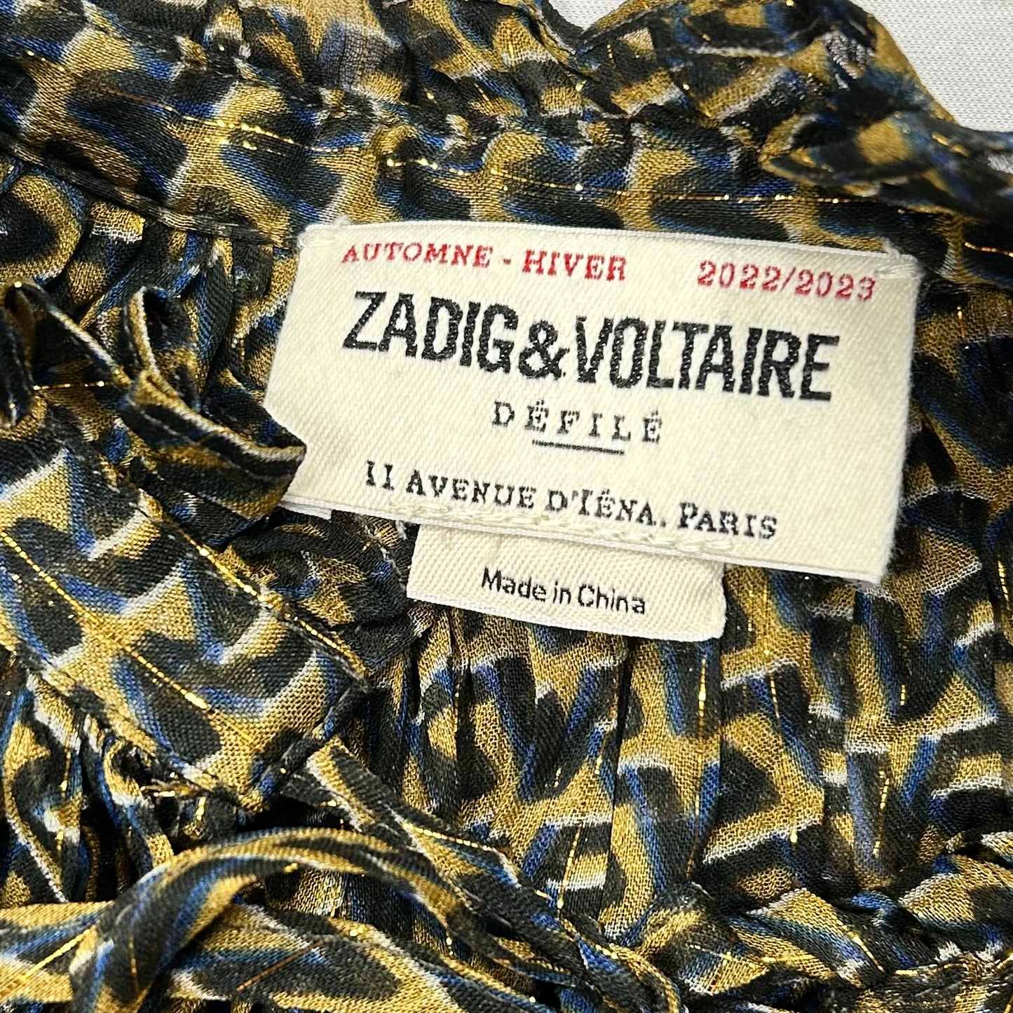 Top Long Sleeve By Zadig And Voltaire In Black & Gold, Size: Xs