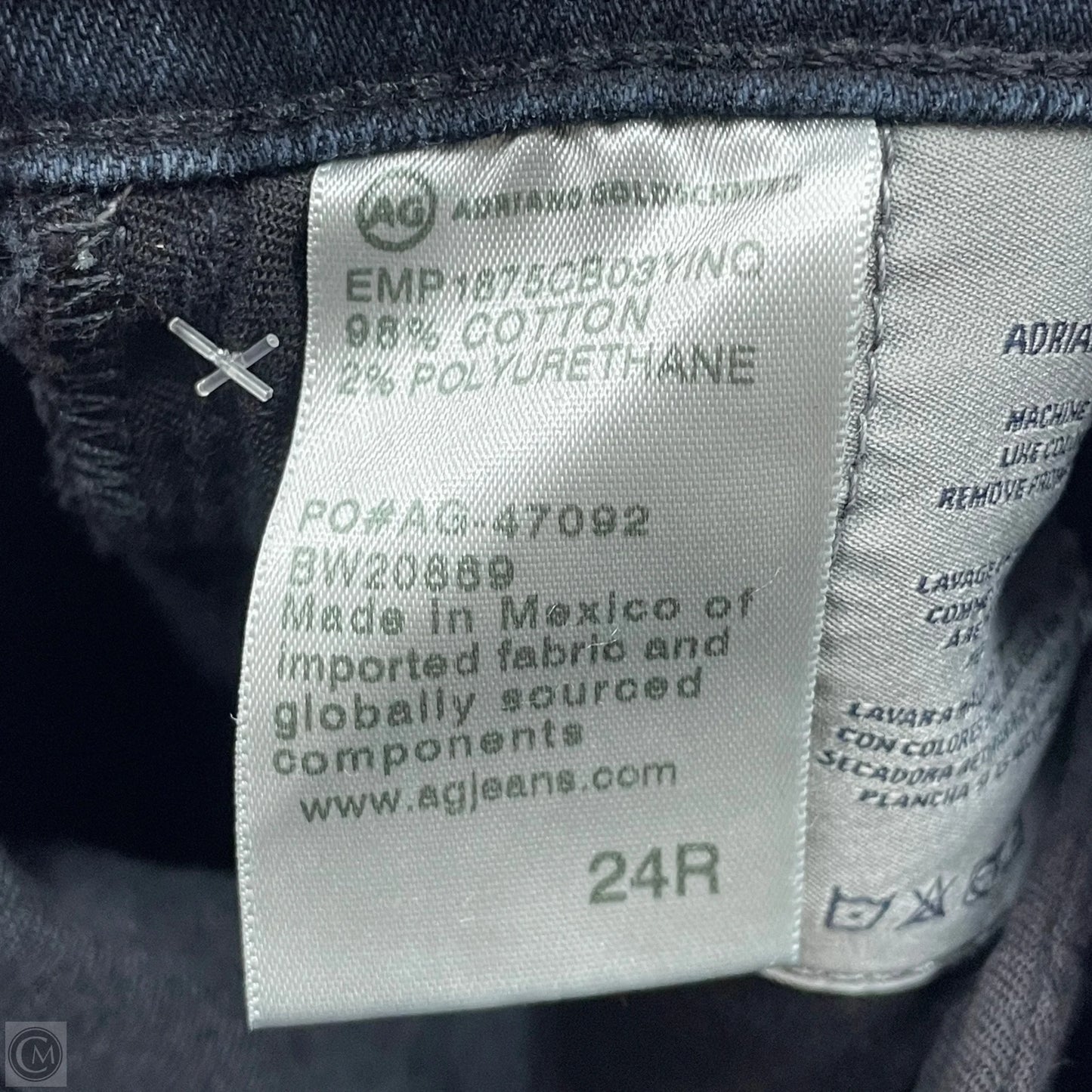 Jeans Skinny By Adriano Goldschmied In Blue Denim, Size: 0