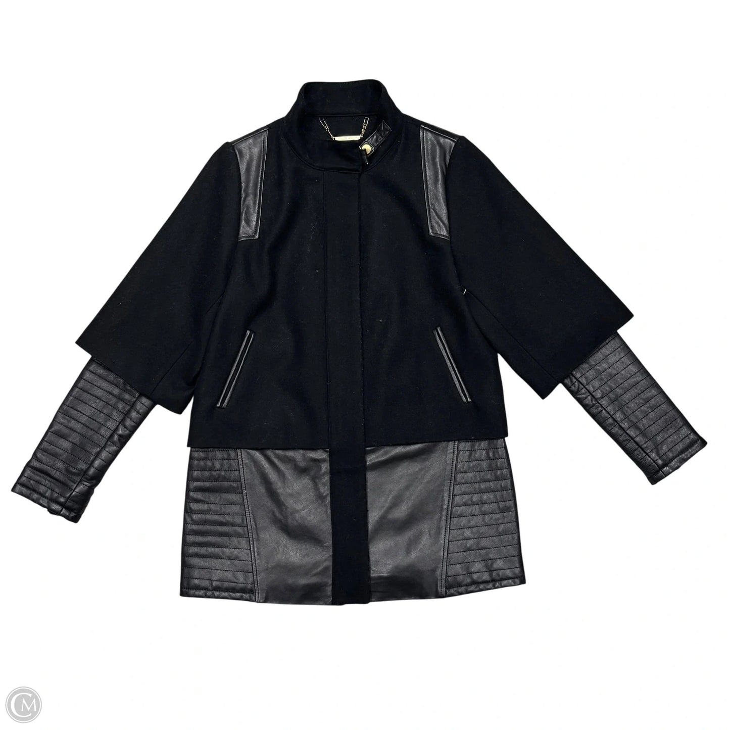 Coat Peacoat By Badgley Mischka In Black, Size: M