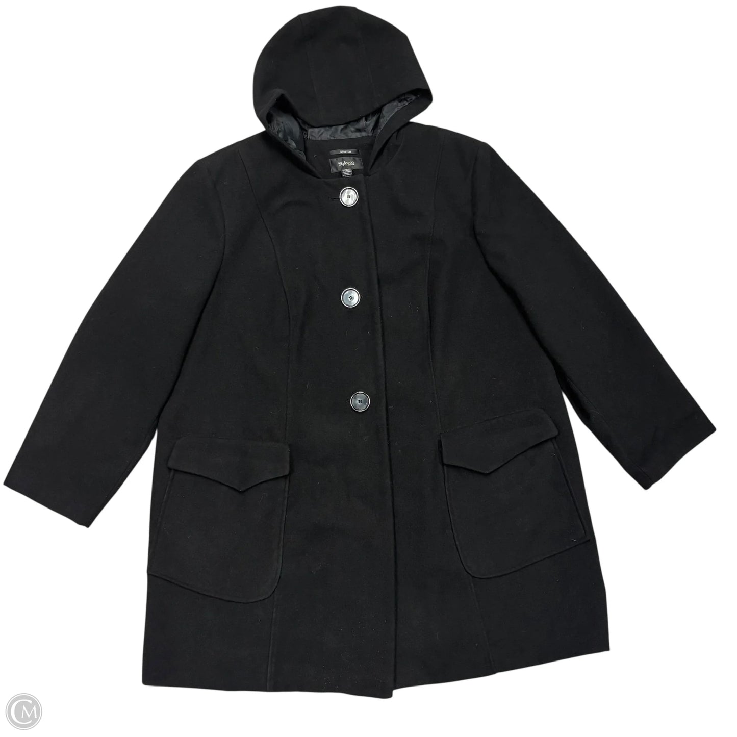 Coat Peacoat By Style And Co Collection Women In Black, Size: 3x