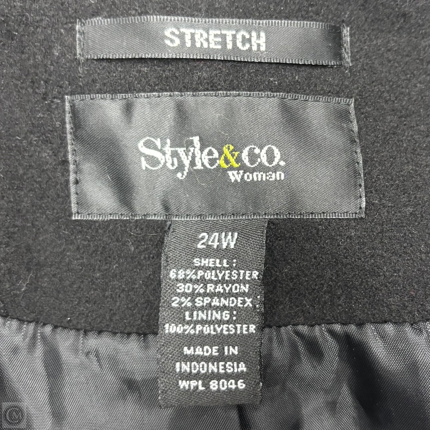 Coat Peacoat By Style And Co Collection Women In Black, Size: 3x