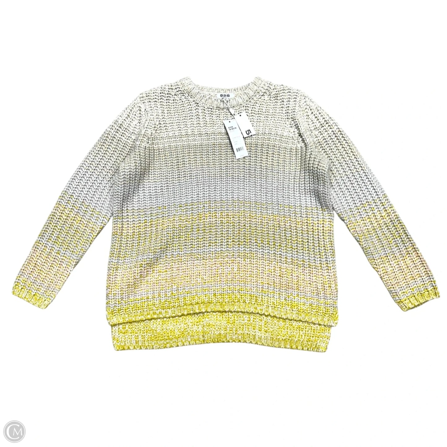 Sweater By 525 In Grey & Yellow, Size: S
