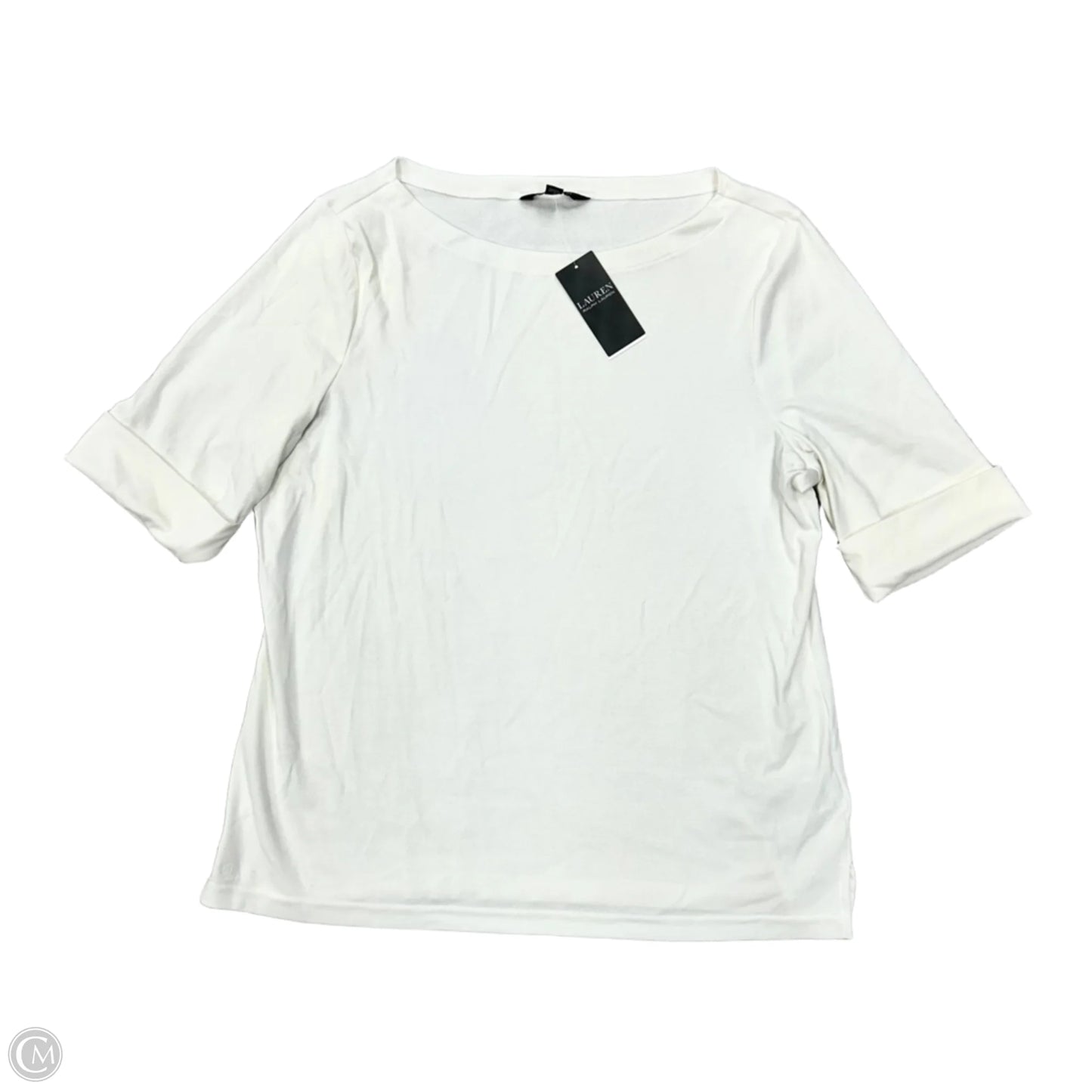 Top Short Sleeve By Lauren By Ralph Lauren In White, Size: Xxl